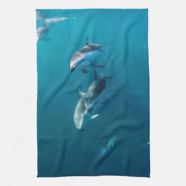 Cutest Baby Animals | Dolphin Family Tea Towel (Vertical)