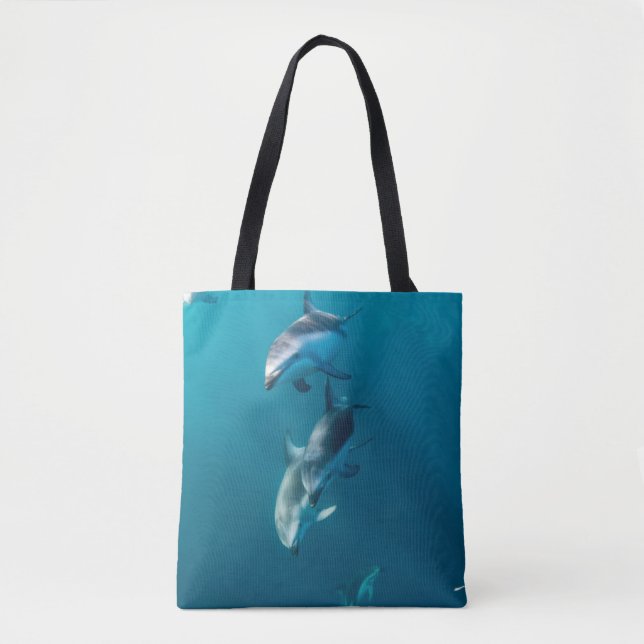 Cutest Baby Animals | Dolphin Family Tote Bag (Front)