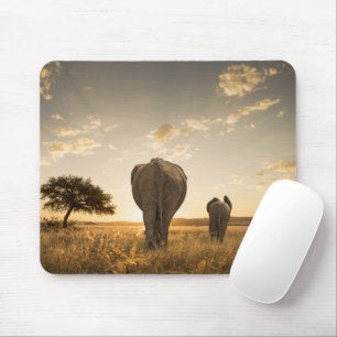 Cutest Baby Animals   Elephant Calf & Mother Mouse Mat