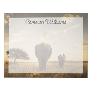 Cutest Baby Animals   Elephant Calf & Mother Notepad