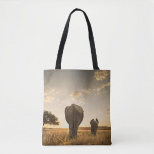Cutest Baby Animals   Elephant Calf & Mother Tote Bag