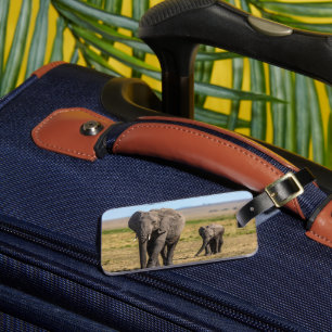 Cutest Baby Animals   Elephant Mother & Baby Luggage Tag