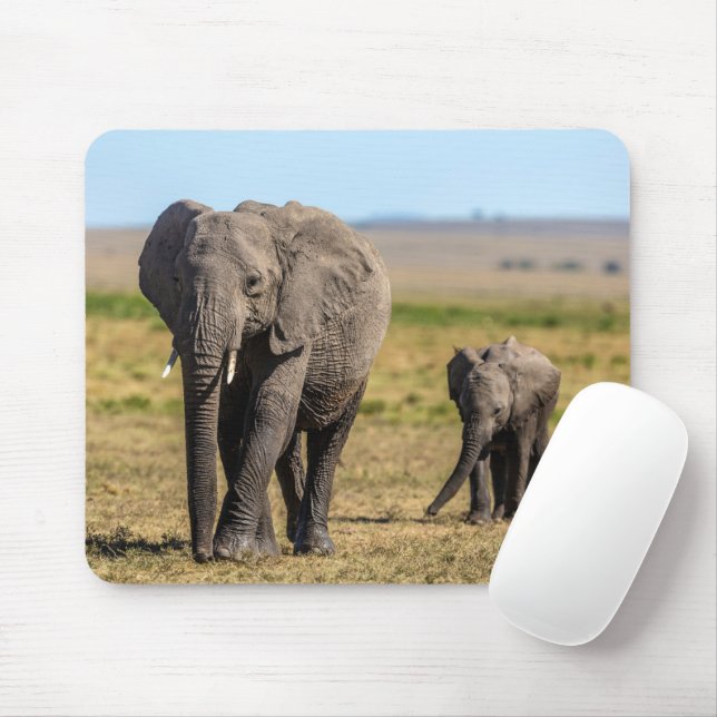 Cutest Baby Animals | Elephant Mother & Baby Mouse Mat (With Mouse)