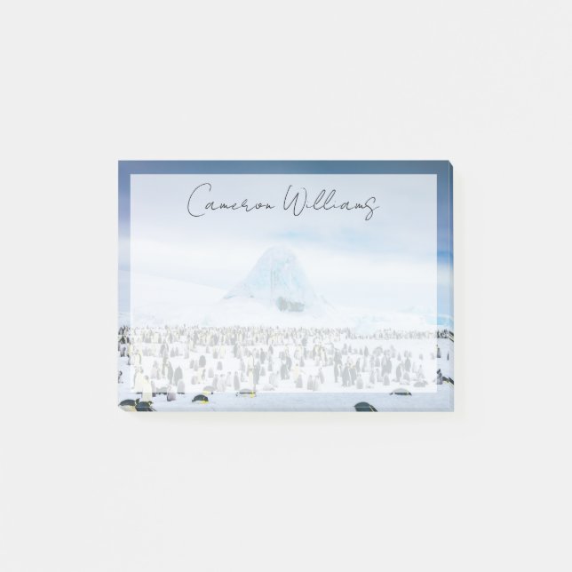 Cutest Baby Animals | Emperor Penguin Colony Post-it Notes (Front)