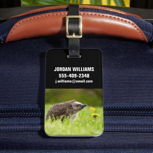 Cutest Baby Animals | European Hedgehog Luggage Tag (Front Insitu 2)