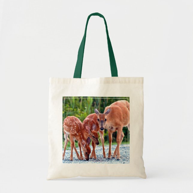 Cutest Baby Animals | Fawn with Babies Tote Bag (Front)