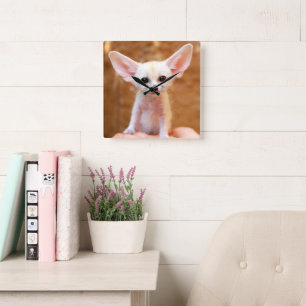 Cutest Baby Animals Fennec Fox Square Wall Clock