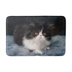 Cutest Baby Animals   Fluffy B&W Kitten Bath Mat