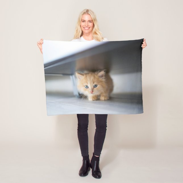 Cutest Baby Animals | Fluffy Orange Kitten Fleece Blanket (In Situ)