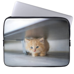 Cutest Baby Animals Fluffy Orange Kitten Laptop Sleeve