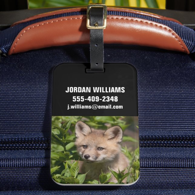 Cutest Baby Animals | Fox Kit Luggage Tag (Front Insitu 2)