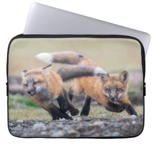 Cutest Baby Animals   Fox Pups at Play Laptop Sleeve