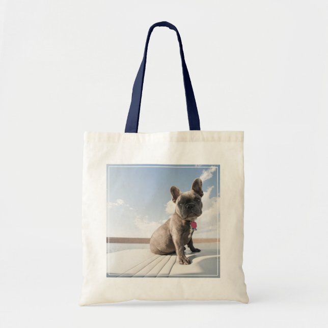 Cutest Baby Animals | French Bulldog Boating Tote Bag (Front)