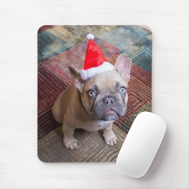 Cutest Baby Animals | French Bulldog Christmas Mouse Mat (With Mouse)