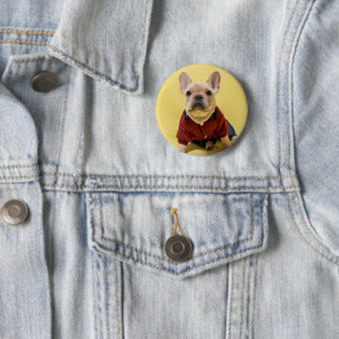 Cutest Baby Animals French Bulldog Dressed 6 Cm Round Badge