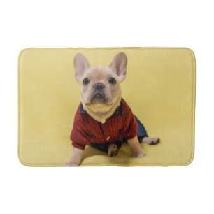 Cutest Baby Animals French Bulldog Dressed Bath Mat