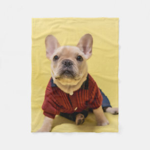 Cutest Baby Animals French Bulldog Dressed Fleece Blanket