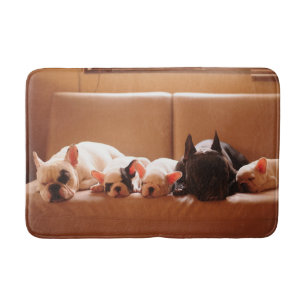 Cutest Baby Animals French Bulldog Family Bath Mat