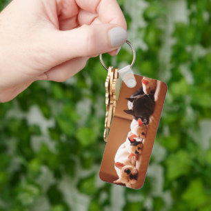Cutest Baby Animals French Bulldog Family Key Ring