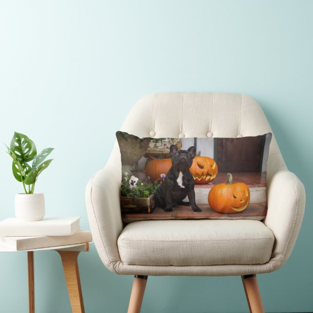 Cutest Baby Animals | French Bulldog Halloween Lumbar Cushion (Chair)