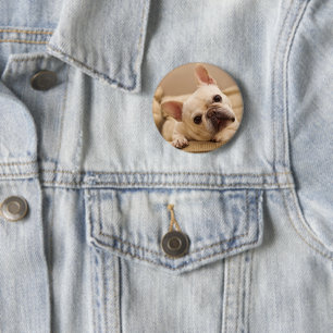 Cutest Baby Animals French Bulldog Head Tilt 6 Cm Round Badge