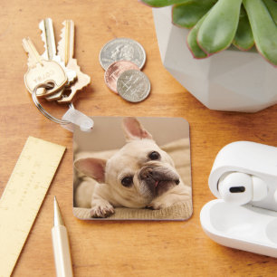Cutest Baby Animals   French Bulldog Head Tilt Key Ring