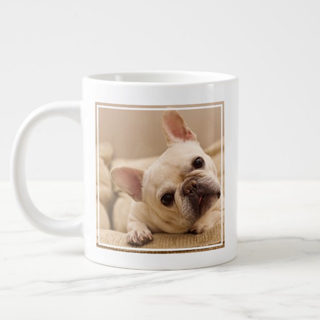 Cutest Baby Animals | French Bulldog Head Tilt Large Coffee Mug (Left)
