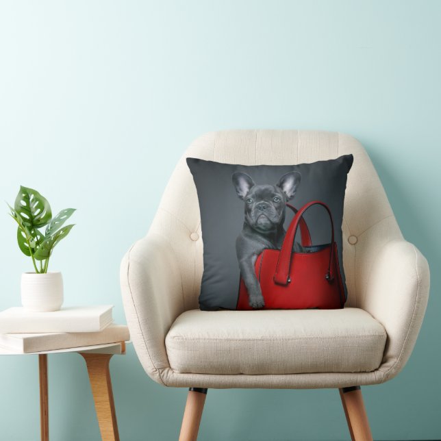 Cutest Baby Animals | French Bulldog in Handbag Cushion (Chair)