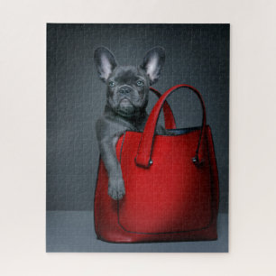 Cutest Baby Animals French Bulldog in Handbag Jigsaw Puzzle