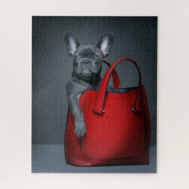 Cutest Baby Animals | French Bulldog in Handbag Jigsaw Puzzle (Vertical)