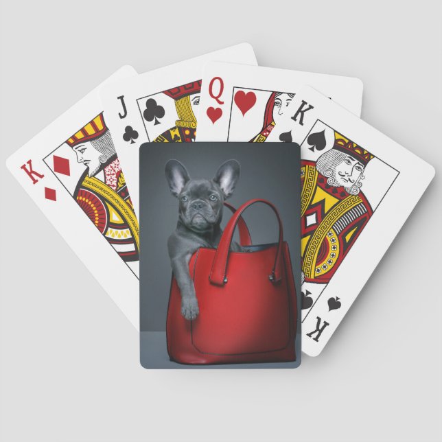 Cutest Baby Animals | French Bulldog in Handbag Playing Cards (Back)