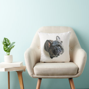 Cutest Baby Animals   French Bulldog Look Up Cushion