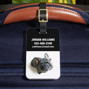 Cutest Baby Animals French Bulldog Look Up Luggage Tag