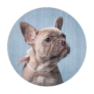 Cutest Baby Animals   French Bulldog Pink Bow Cutting Board