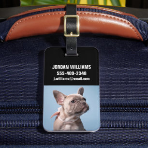 Cutest Baby Animals   French Bulldog Pink Bow Luggage Tag