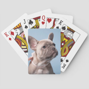 Cutest Baby Animals French Bulldog Pink Bow Playing Cards