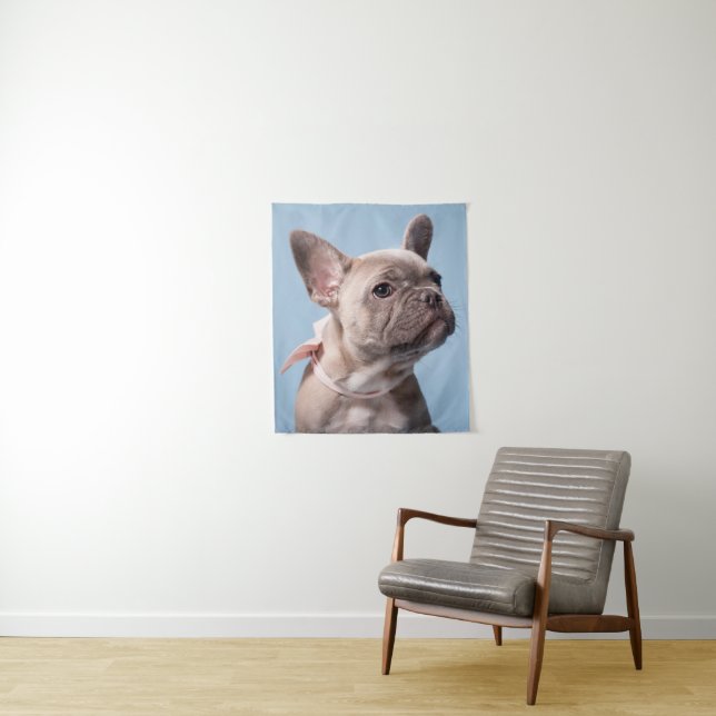 Cutest Baby Animals | French Bulldog Pink Bow Tapestry (In Situ)