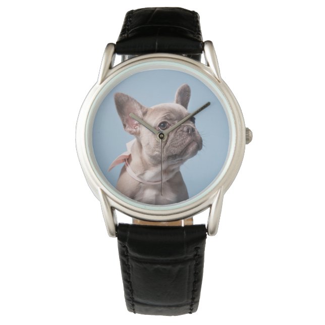 Cutest Baby Animals | French Bulldog Pink Bow Watch (Front)