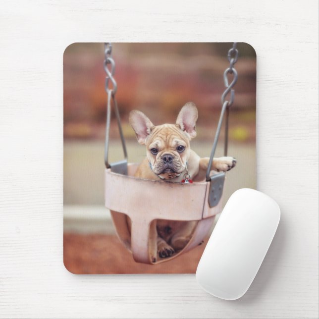 Cutest Baby Animals | French Bulldog Playground Mouse Mat (With Mouse)