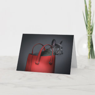 Cutest Baby Animals French Bulldog Red Hand Bag Card