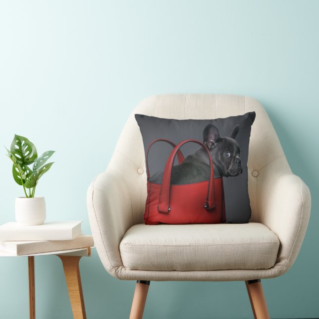 Cutest Baby Animals | French Bulldog Red Hand Bag Cushion (Chair)