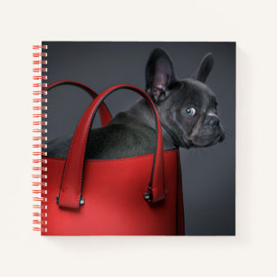 Cutest Baby Animals   French Bulldog Red Hand Bag Notebook