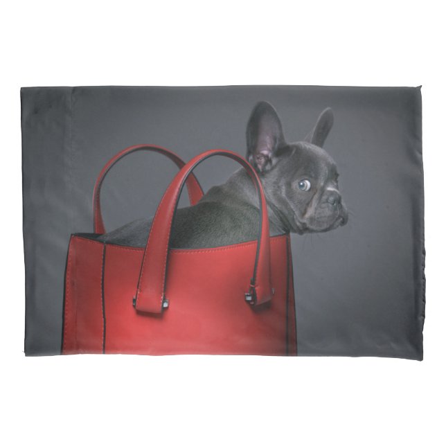 Cutest Baby Animals | French Bulldog Red Hand Bag Pillowcase (Front)