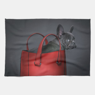 Cutest Baby Animals French Bulldog Red Hand Bag Tea Towel