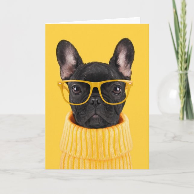 Cutest Baby Animals | French Bulldog Sunglasses Card (Front)