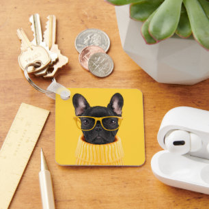 Cutest Baby Animals French Bulldog Sunglasses Key Ring