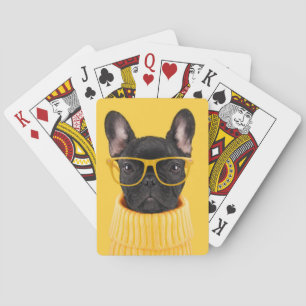 Cutest Baby Animals   French Bulldog Sunglasses Playing Cards
