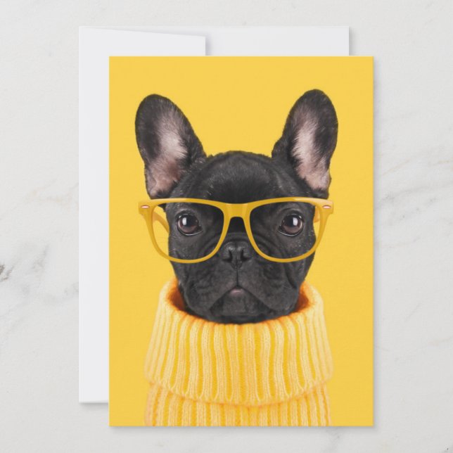 Cutest Baby Animals | French Bulldog Sunglasses Thank You Card (Front)