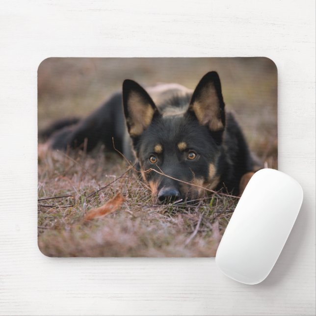 Cutest Baby Animals | German Shepherd Puppy Mouse Mat (With Mouse)