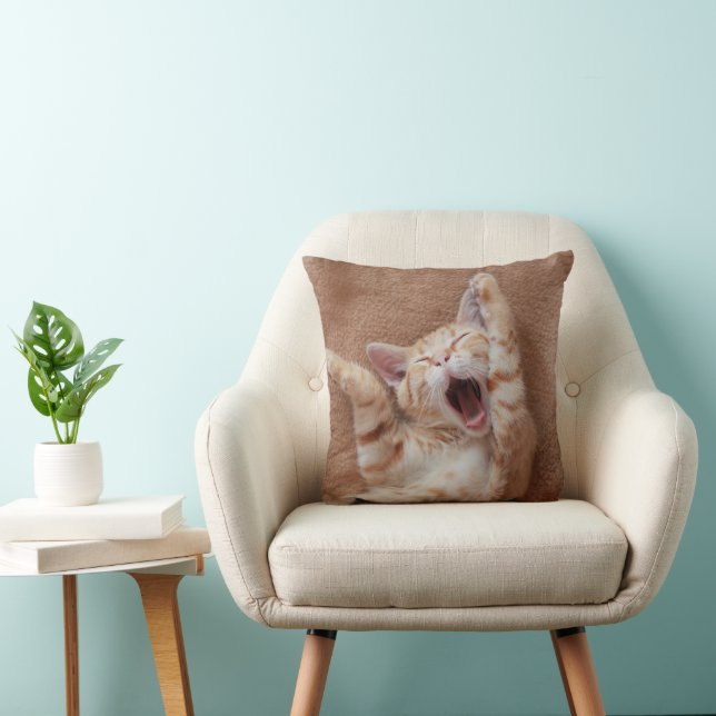 Cutest Baby Animals | Ginger Kitten Yawning Cushion (Chair)